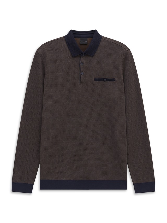 bugatti Poloshirt »Modern Fit« Modern Fit Brusttasche Kontraststreifen