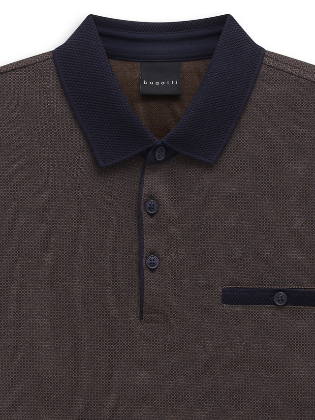 bugatti Poloshirt »Modern Fit« Modern Fit Brusttasche Kontraststreifen