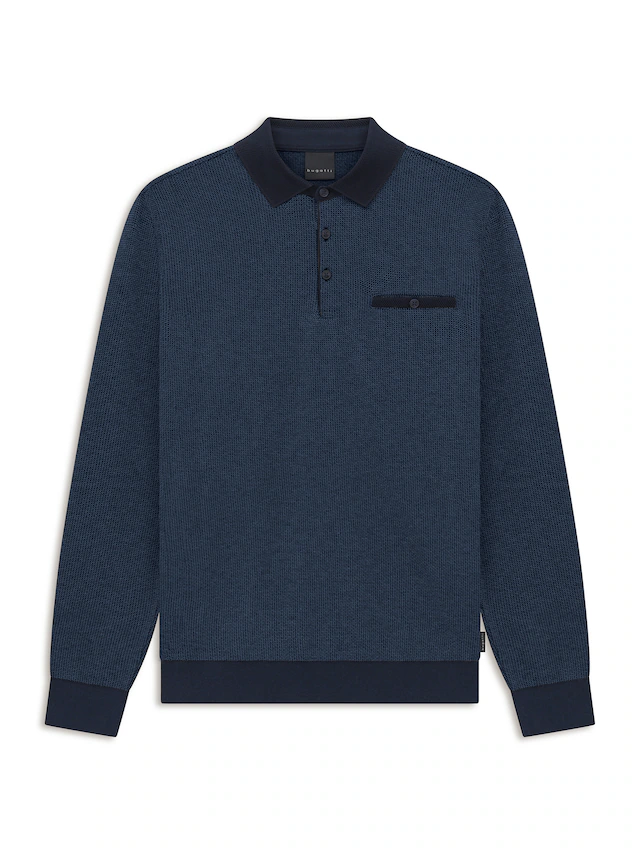 bugatti Poloshirt »Modern Fit« Modern Fit Brusttasche Kontraststreifen