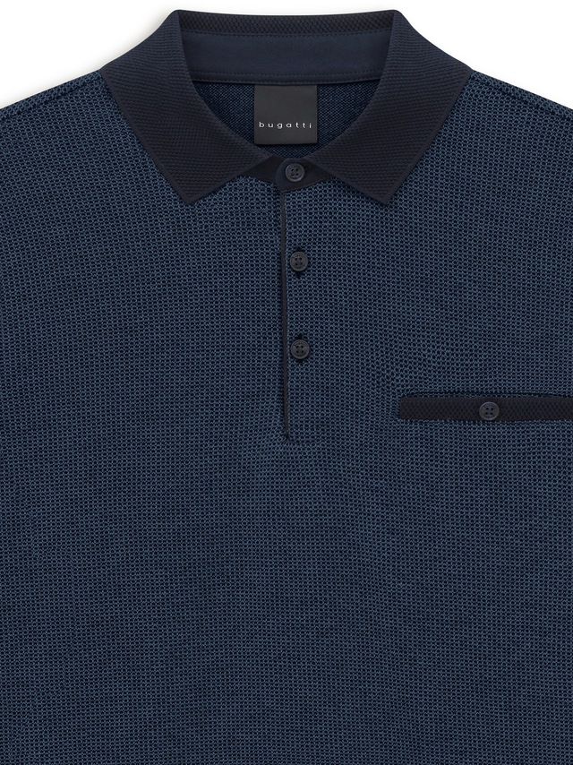 bugatti Poloshirt »Modern Fit« Modern Fit Brusttasche Kontraststreifen