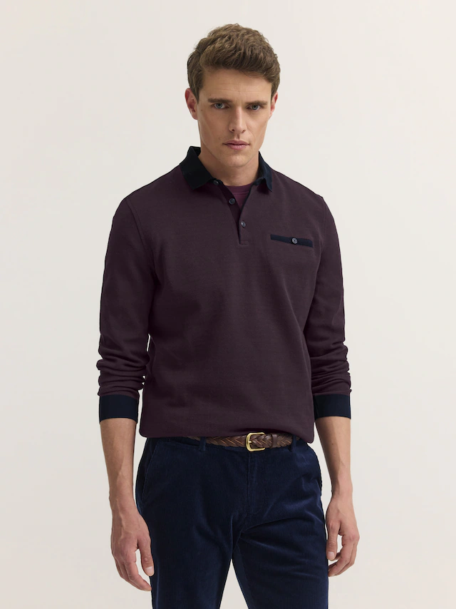 bugatti Poloshirt »Modern Fit« Modern Fit Brusttasche Kontraststreifen