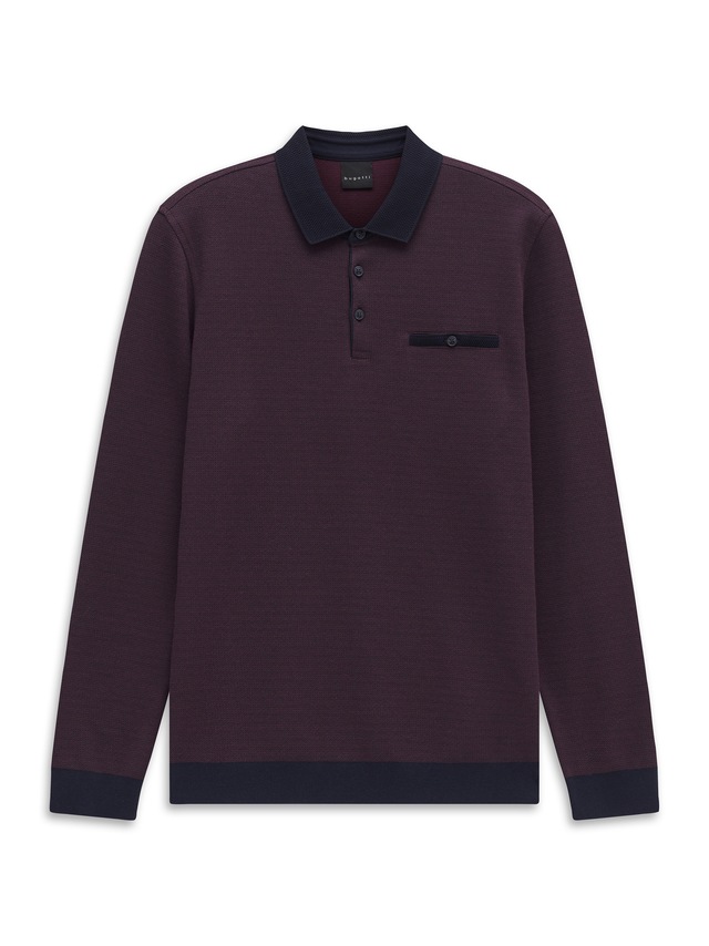 bugatti Poloshirt »Modern Fit« Modern Fit Brusttasche Kontraststreifen