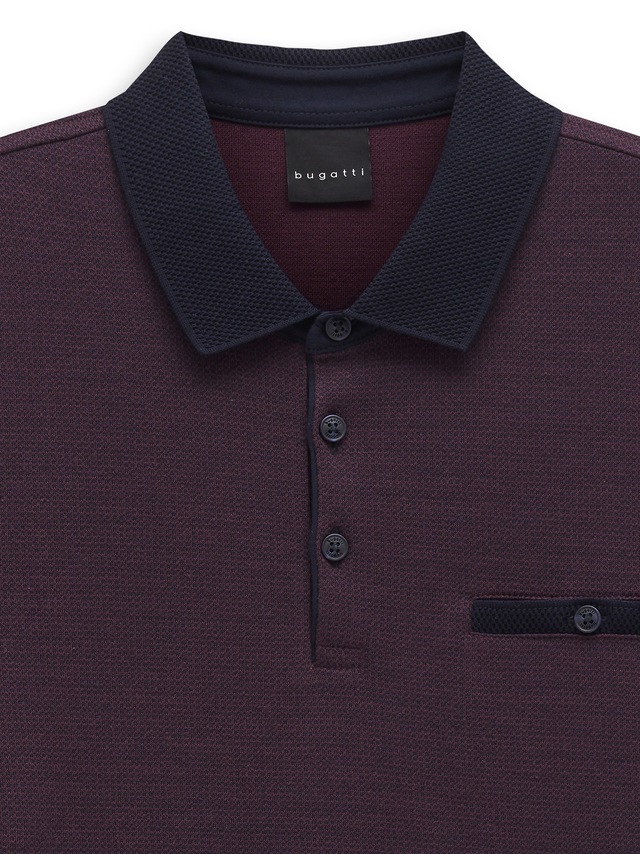 bugatti Poloshirt »Modern Fit« Modern Fit Brusttasche Kontraststreifen