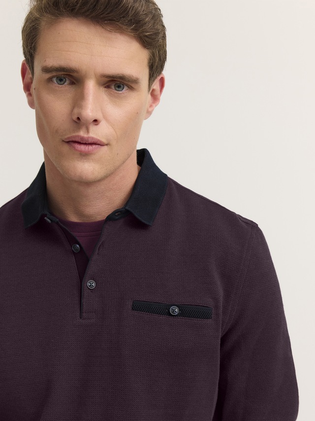 bugatti Poloshirt »Modern Fit« Modern Fit Brusttasche Kontraststreifen