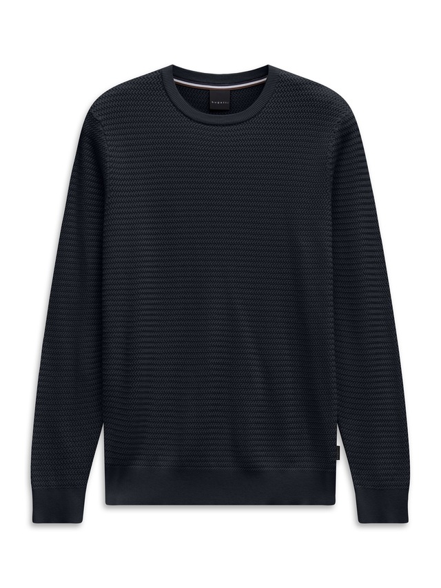 bugatti Rundhalspullover »Regular Fit« Regular Fit Baumwolle Rundhals Struktur