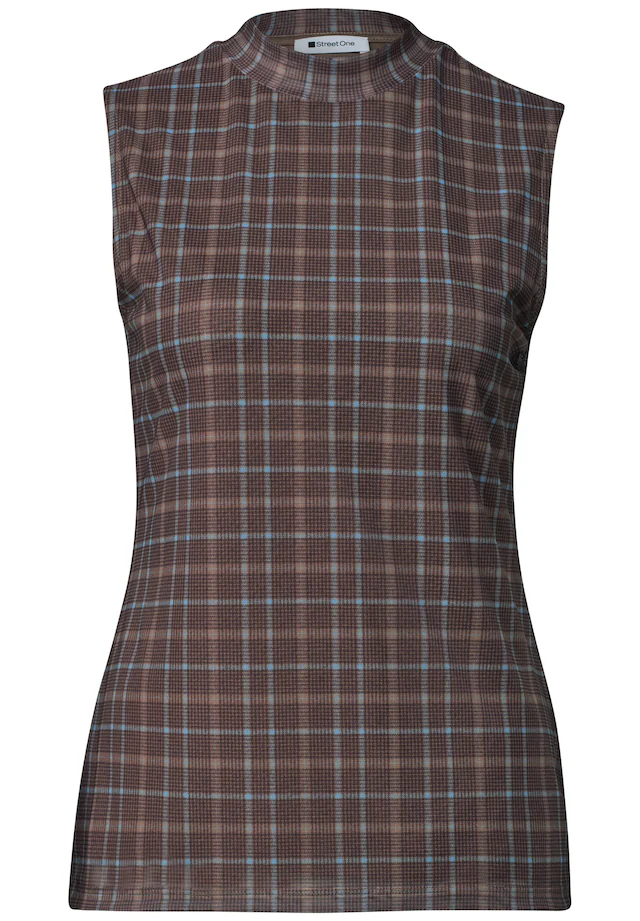 STREET ONE Mesh-Top Turtle Neck Sommer-Top aus Mesh mit Print