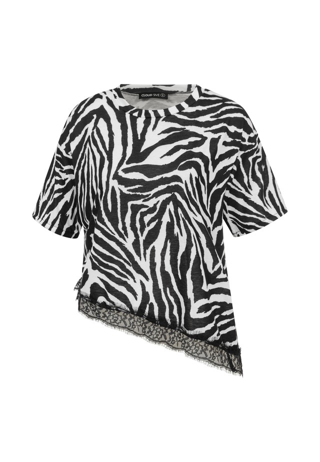 CLOUD 5IVE T-Shirt »CLOUD 5IVE Asymetric Lace Shirt« 1
