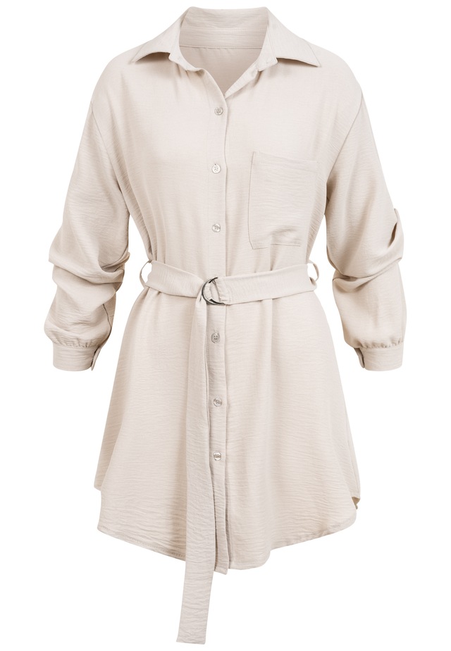 CLOUD 5IVE A-Linien-Kleid »CLOUD 5IVE Longsleeve Dress with tie-belt« 1 tlg.