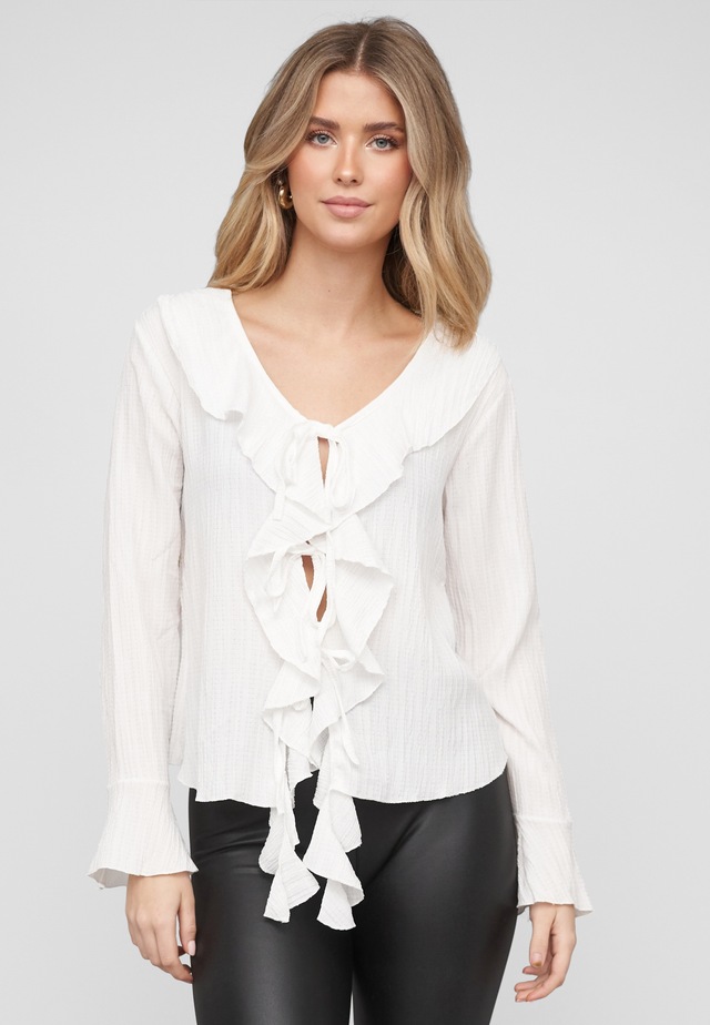 CLOUD 5IVE Klassische Bluse »CLOUD 5IVE Long-sleeved Blouse Ruffled Front«