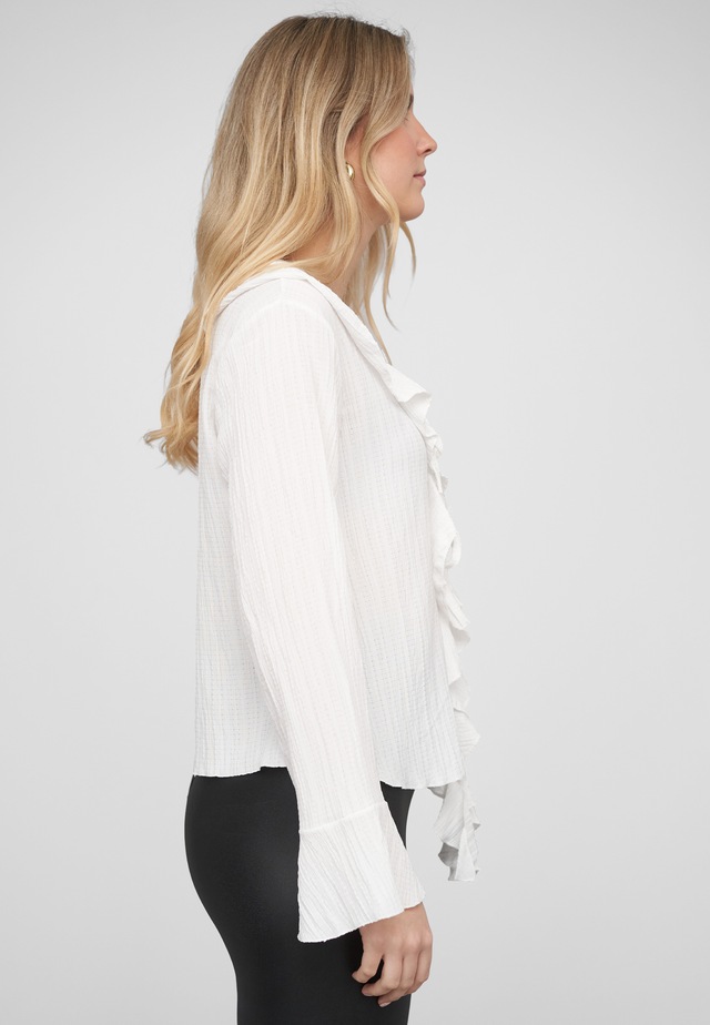 CLOUD 5IVE Klassische Bluse »CLOUD 5IVE Long-sleeved Blouse Ruffled Front«