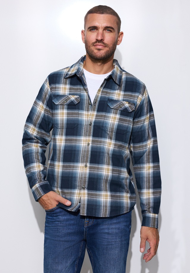 STREET ONE MEN Langarmhemd aus reiner Baumwolle