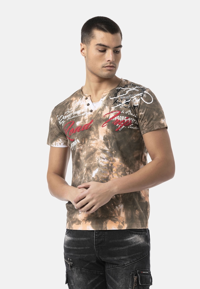 Cipo & Baxx T-Shirt »CT804« auffälligen Empirme-Print-Waschung