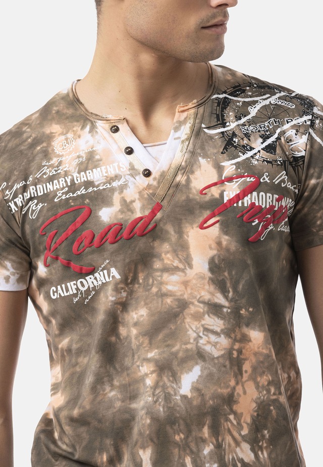 Cipo & Baxx T-Shirt »CT804« auffälligen Empirme-Print-Waschung