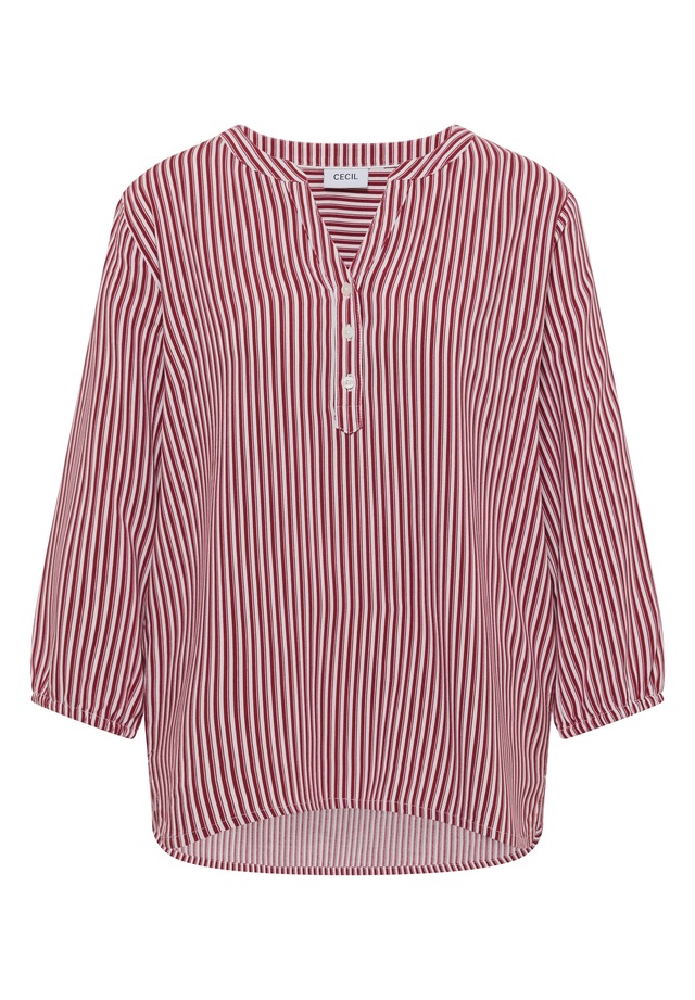 Cecil Shirtbluse mit geschlitztem Rundhalsausschnitt