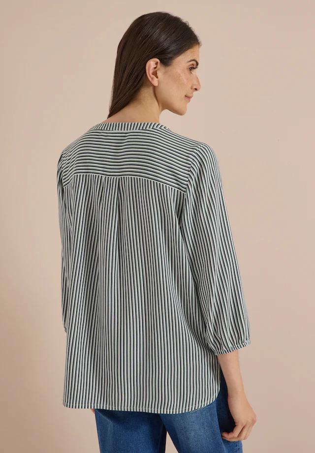 Cecil Shirtbluse mit geschlitztem Rundhalsausschnitt