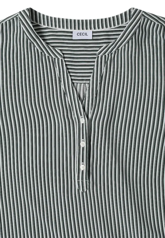 Cecil Shirtbluse mit geschlitztem Rundhalsausschnitt