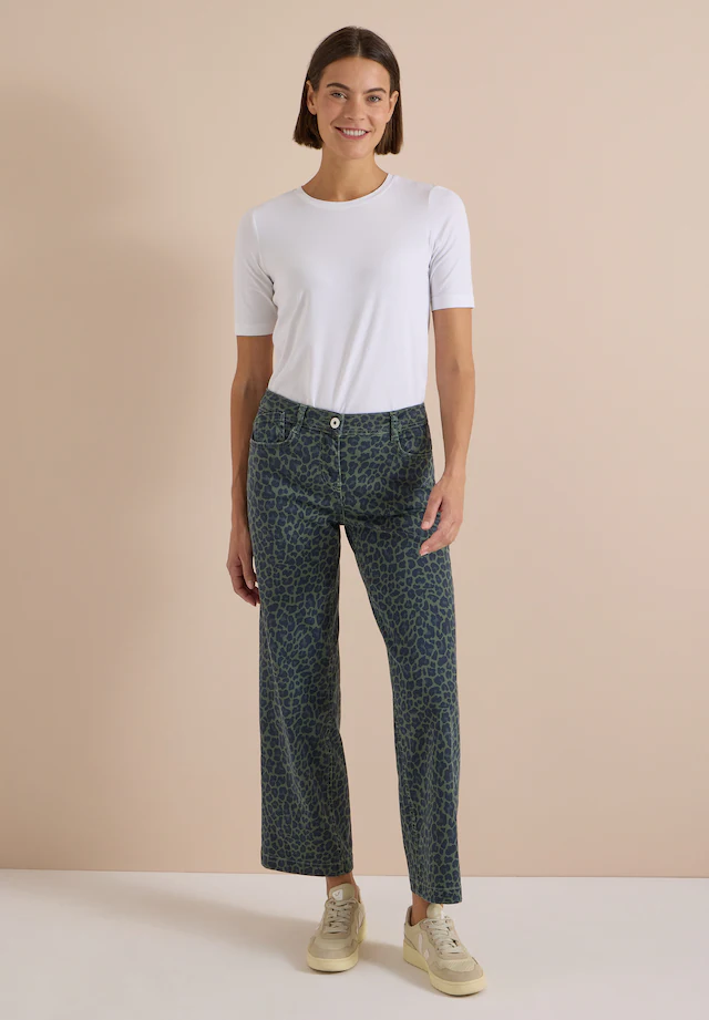 Cecil Loose-fit-Jeans mit Leo-Muster