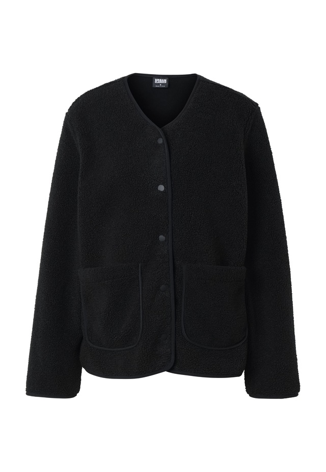 URBAN CLASSICS Outdoorjacke »Urban Classics Ladies Buttoned Teddy Jacket« 1 Stk. tlg. ohne Kapuze