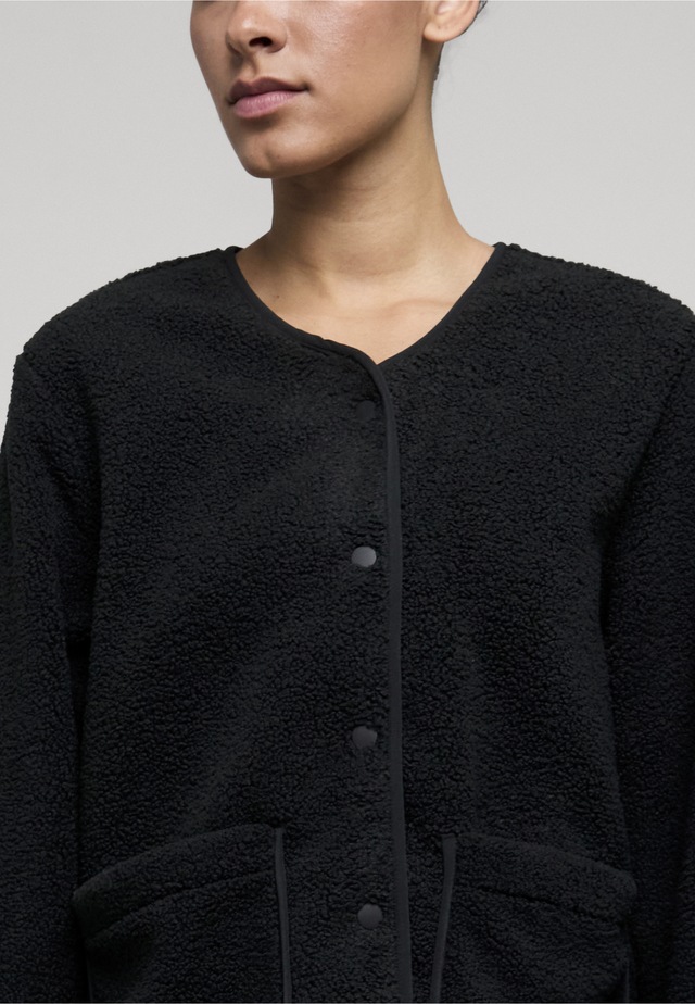 URBAN CLASSICS Outdoorjacke »Urban Classics Ladies Buttoned Teddy Jacket« 1 Stk. tlg. ohne Kapuze