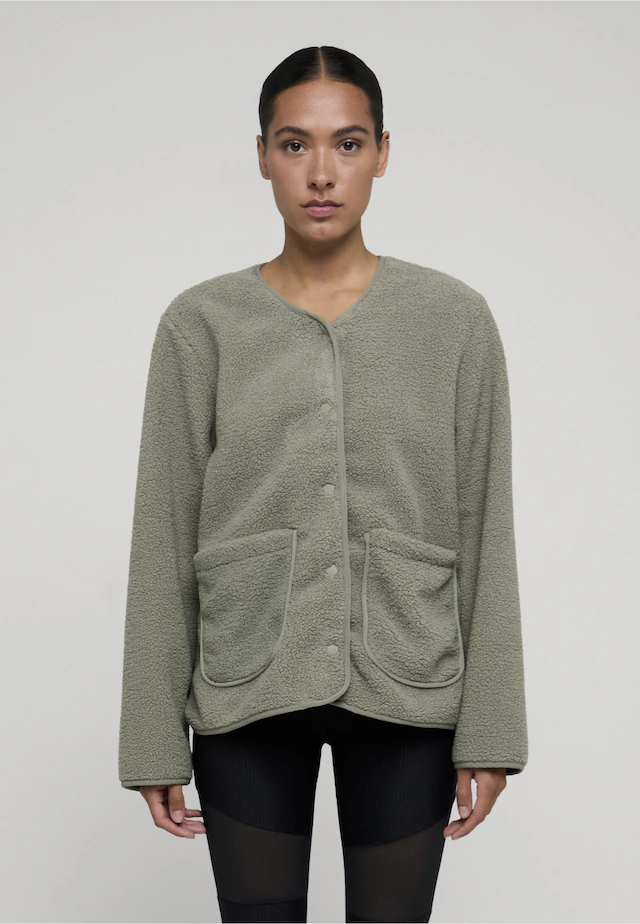 URBAN CLASSICS Outdoorjacke »Urban Classics Ladies Buttoned Teddy Jacket« 1 Stk. tlg. ohne Kapuze