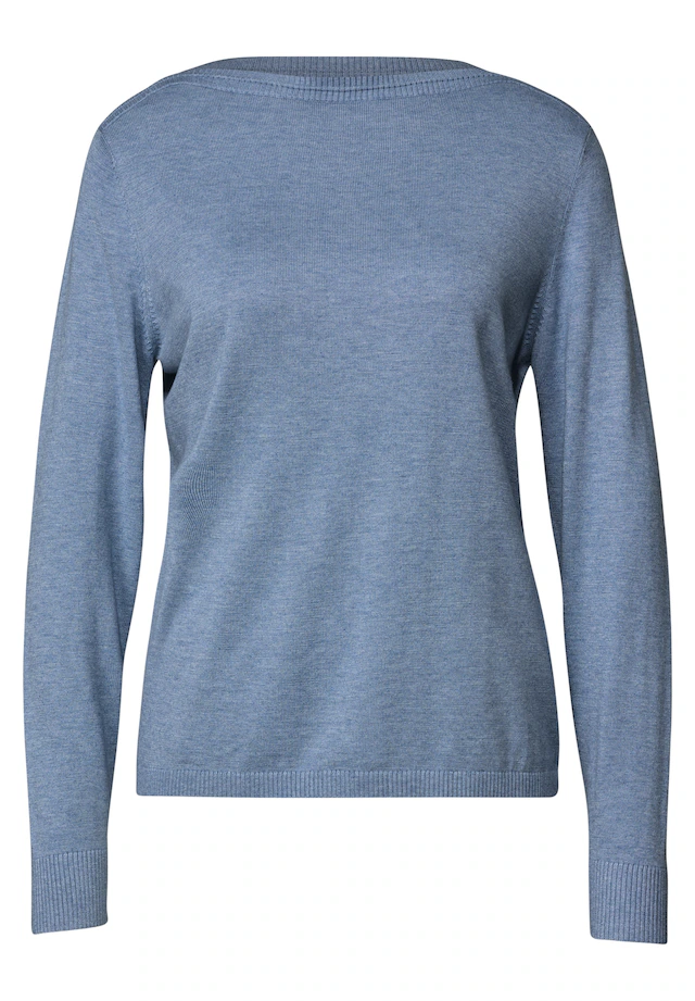 STREET ONE Strickpullover Feinstrick mit U-Boot-Ausschnitt / Viskose