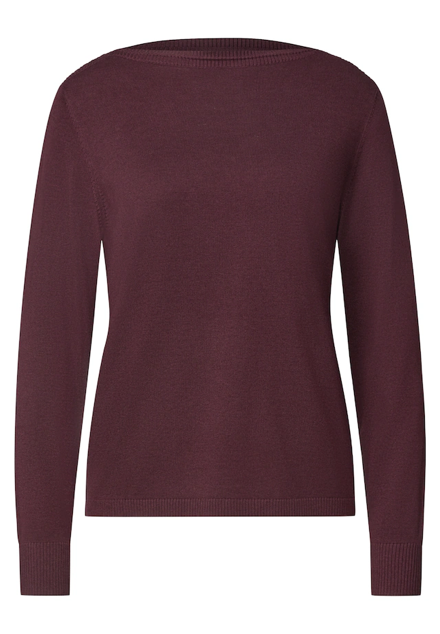 STREET ONE Strickpullover Feinstrick mit U-Boot-Ausschnitt / Viskose
