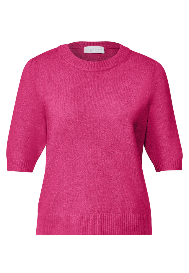 STREET ONE STUDIO Kurzarmpullover mit Raffungen an den Ärmeln