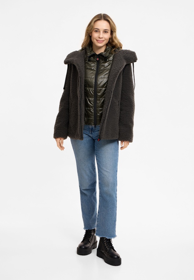 Frieda & Freddies Winterjacke »Frieda & Freddies Teddyjacke mit Double-Layer-Look«