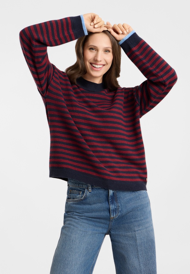 Frieda & Freddies Strickpullover »Frieda & Freddies Streifenpullover mit Stehkragen«