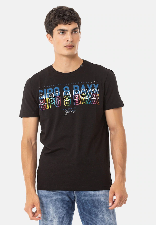 Cipo & Baxx T-Shirt »CT717« gerade geschnitten