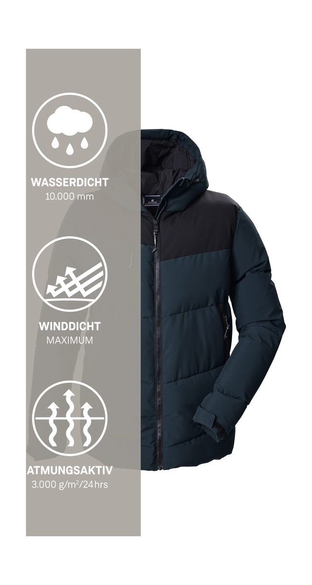 Killtec Steppjacke »KOW 84 MN QLTD JCKT« Winddicht und wasserabweisend, 10.000 mm Wassersäule, atmungsaktiv