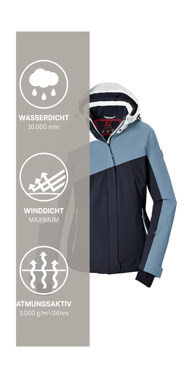 Killtec Skijacke »KSW 101 WMN SKI JCKT« Wind- und wasserdichte Damenjacke mit Colourblock-Design