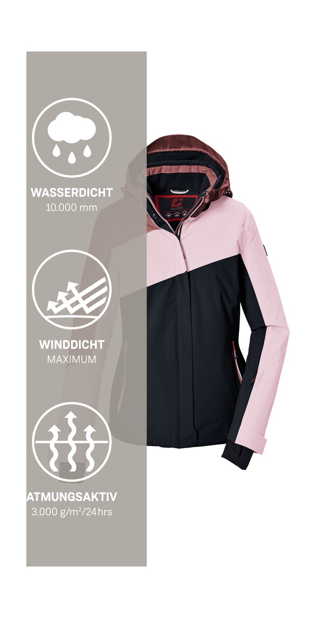 Killtec Skijacke »KSW 101 WMN SKI JCKT« Wind- und wasserdichte Damenjacke mit Colourblock-Design