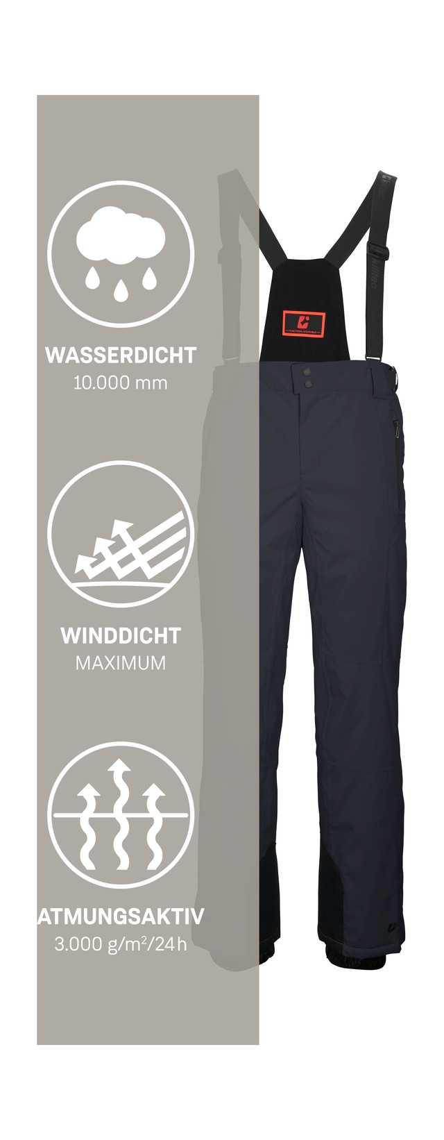 Killtec Skihose »KSW 100 MN SKI PNTS« Wind- und wasserdichte Skihose mit anpassbaren Trägern