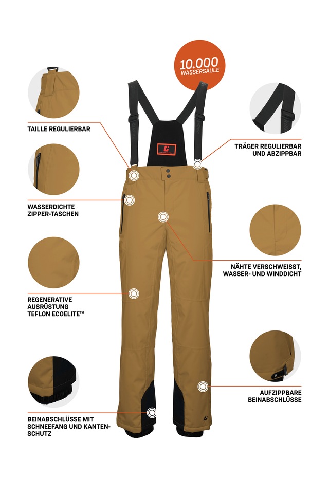 Killtec Skihose »KSW 100 MN SKI PNTS« Wind- und wasserdichte Skihose mit anpassbaren Trägern