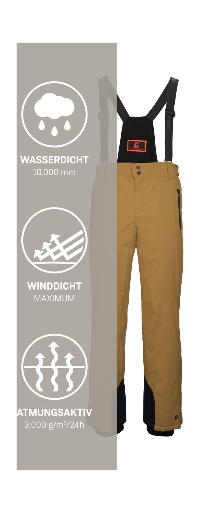 Killtec Skihose »KSW 100 MN SKI PNTS« Wind- und wasserdichte Skihose mit anpassbaren Trägern
