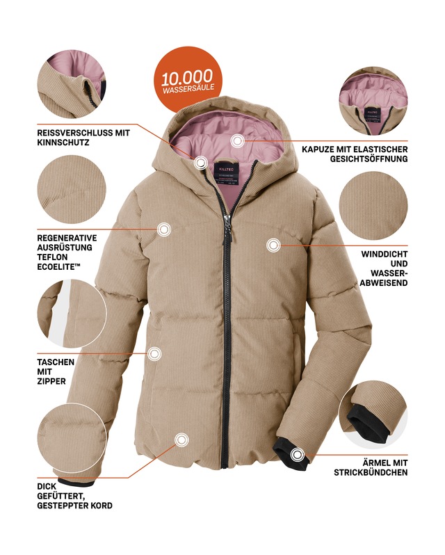 Killtec Steppjacke »KOW 169 GRLS QLTD JCKT« Wasserabweisend, winddicht, Teflon EcoElite™ imprägniert