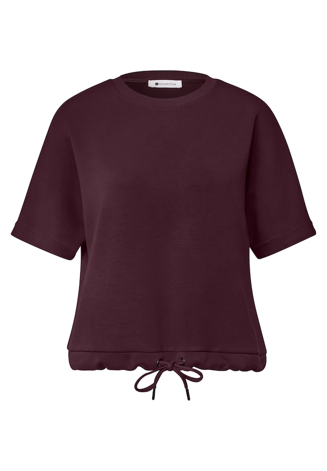 STREET ONE T-Shirt mit Tunnelzug am Saum, im Silk-Look