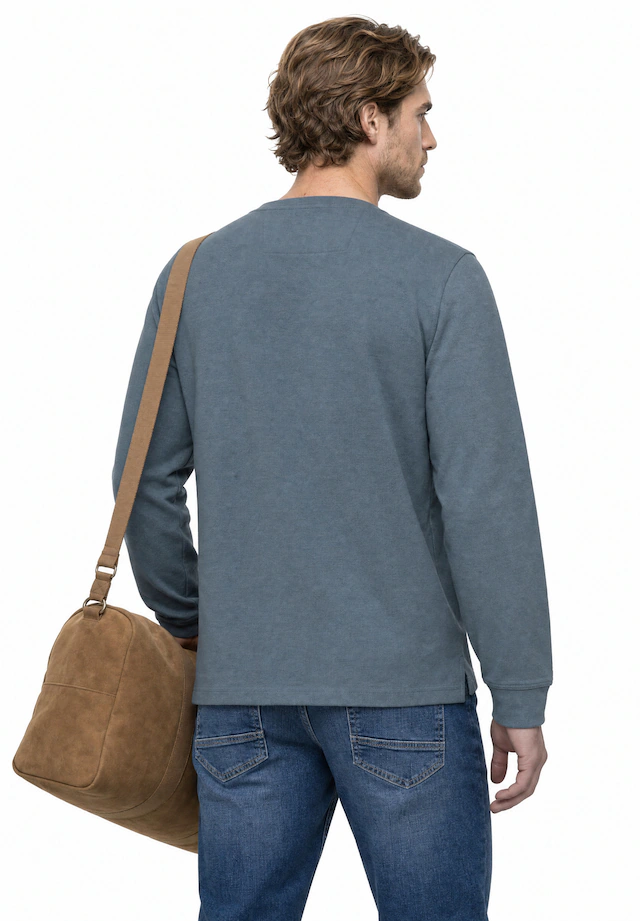 STREET ONE MEN Langarmshirt im Melange Look