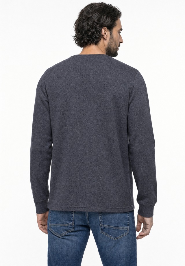 STREET ONE MEN Langarmshirt im Melange Look