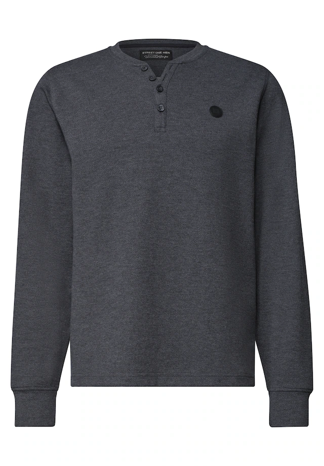 STREET ONE MEN Langarmshirt im Melange Look