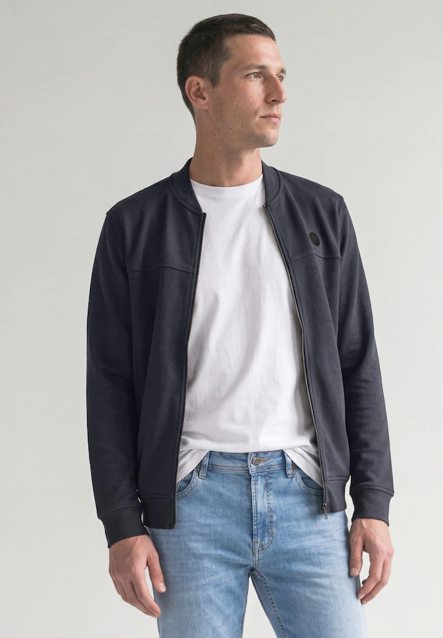 STREET ONE MEN Sweatjacke mit Piqué-Struktur