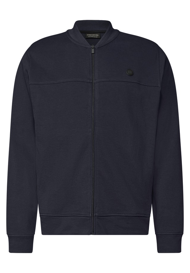 STREET ONE MEN Sweatjacke mit Piqué-Struktur