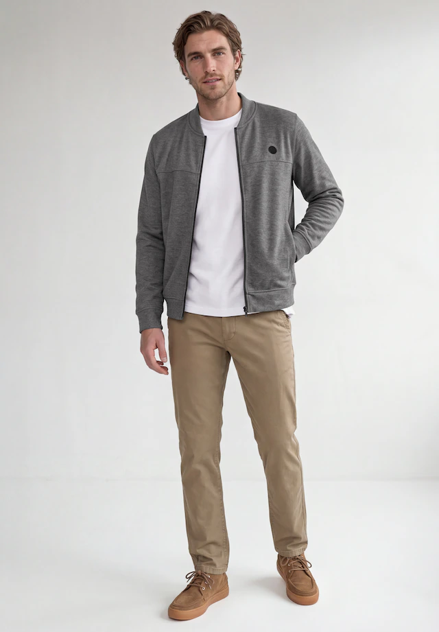 STREET ONE MEN Sweatjacke mit Piqué-Struktur