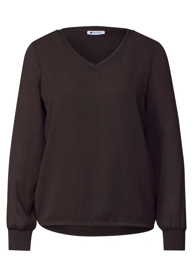STREET ONE Langarmshirt mit Chiffon-Layer
