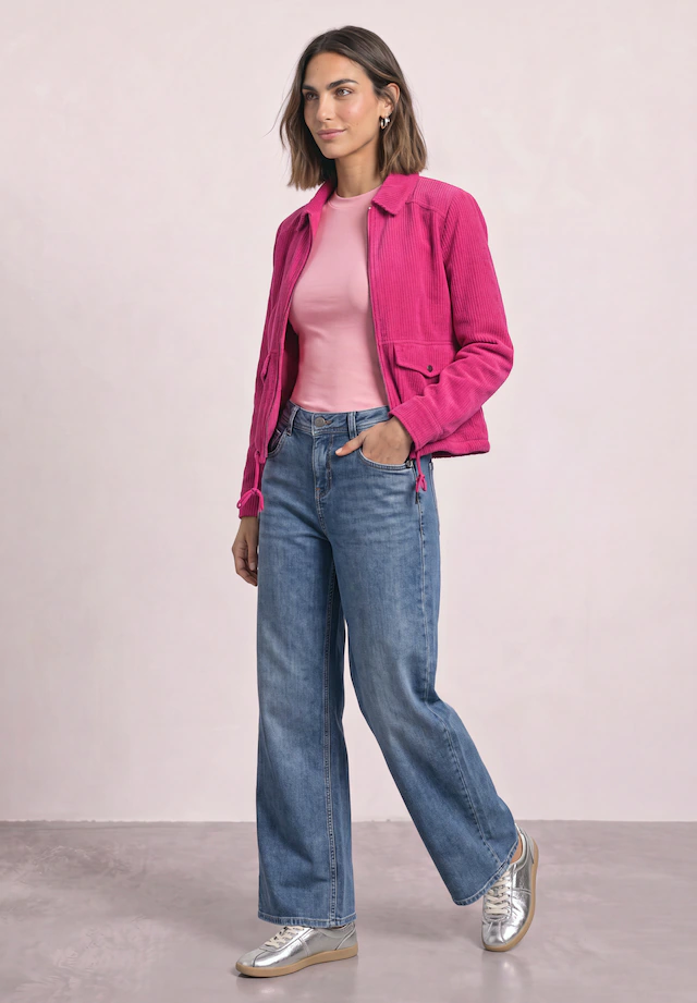 STREET ONE Cordjacke ohne Kapuze mit Tunnelzugsaum