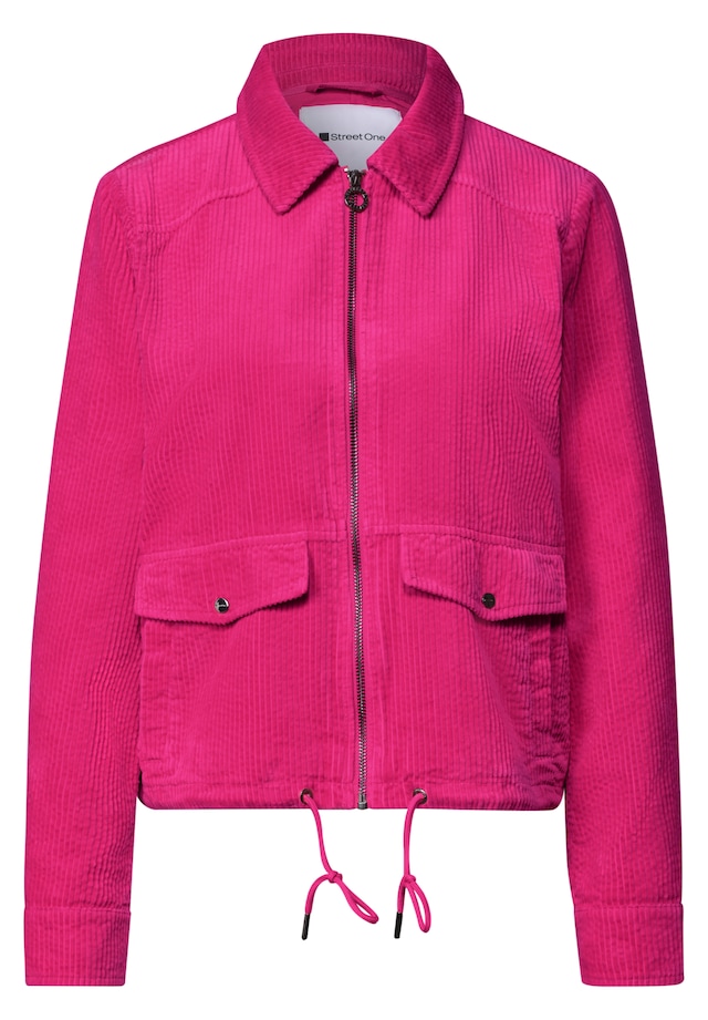 STREET ONE Cordjacke ohne Kapuze mit Tunnelzugsaum