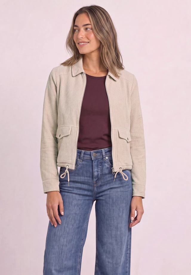 STREET ONE Cordjacke ohne Kapuze mit Tunnelzugsaum