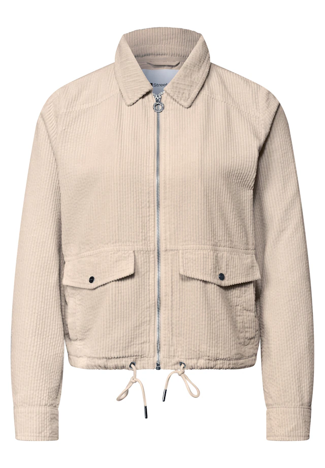 STREET ONE Cordjacke ohne Kapuze mit Tunnelzugsaum
