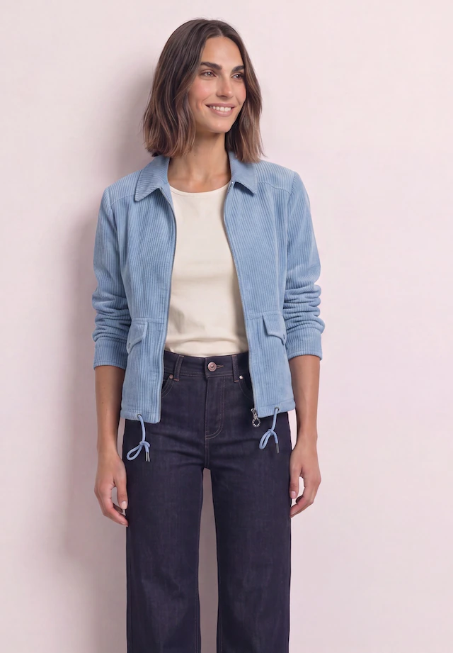 STREET ONE Cordjacke ohne Kapuze mit Tunnelzugsaum